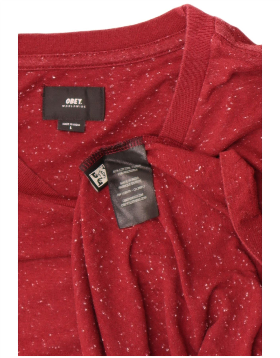 Tricou pentru bărbați Obey Top mare, roșu, bumbac cu pete