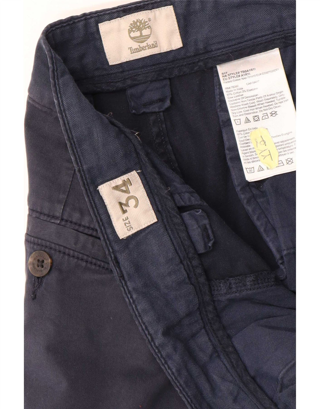 Pantaloni scurți chino pentru bărbați Timberland W34, mari, albastru, bumbac