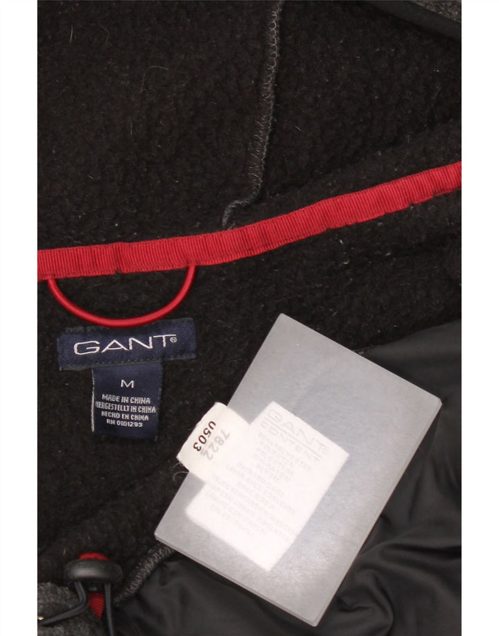 Gant Pulover cu capota cu fermoar grafic pentru bărbați, gri mediu, poliester pătat