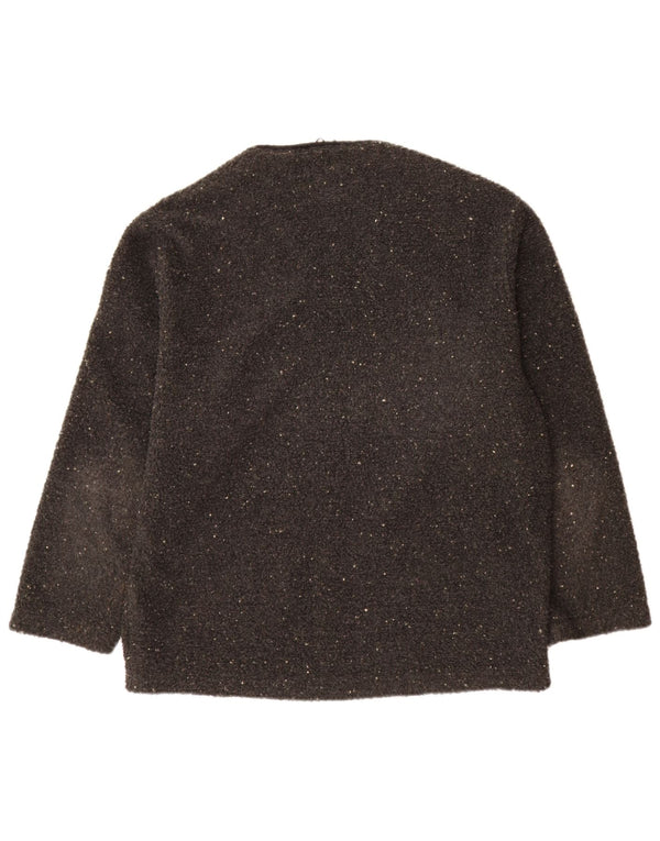 Pulover cardigan vintage pentru femei UK 18 XL poliester cu pături gri