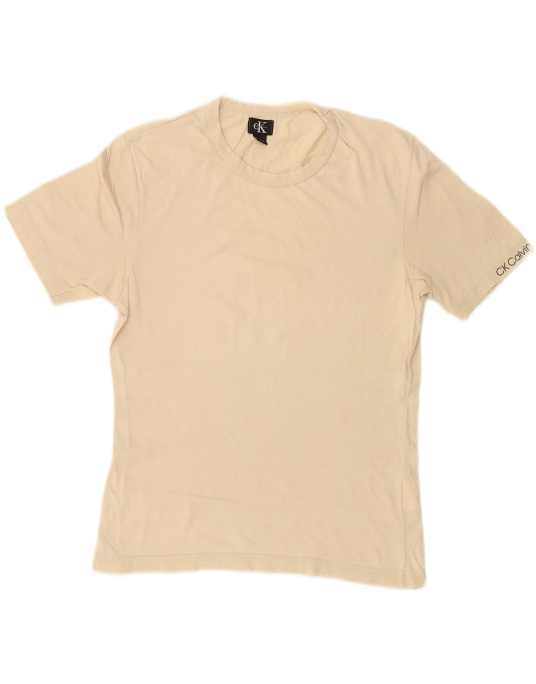 CALVIN KLEIN Tricou pentru femei Top UK 14 Large Beige Bumbac