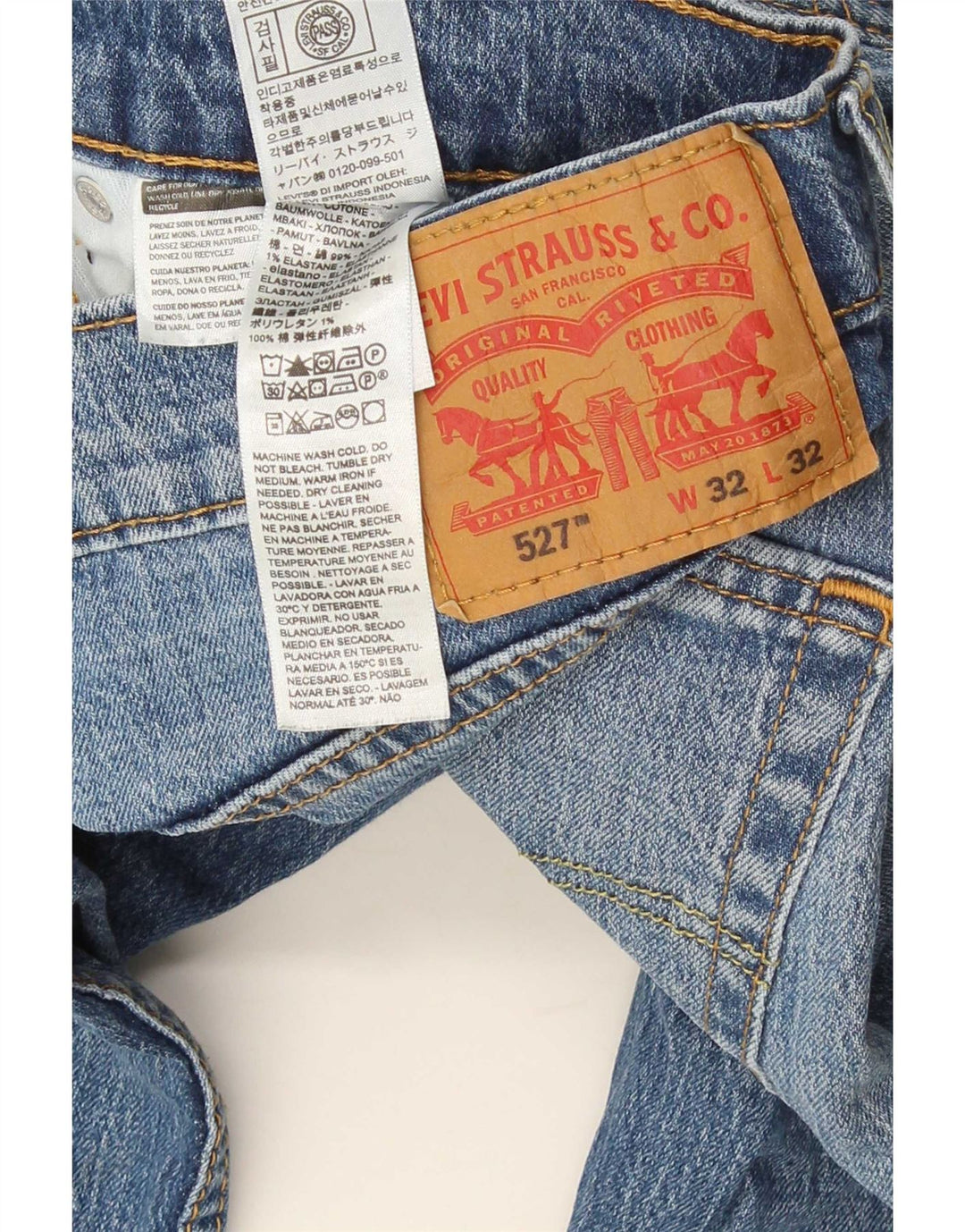 Blugi Levi's 527 Slim Bootcut W32 L32 Bumbac albastru