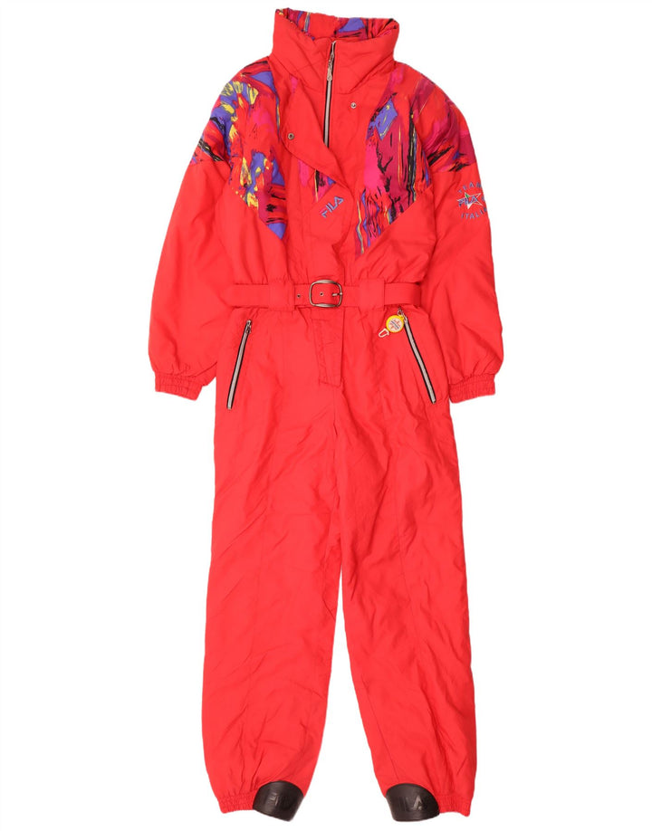 Salopetă de schi pentru femei Fila cu glugă IT 44 Medium Red Geometric