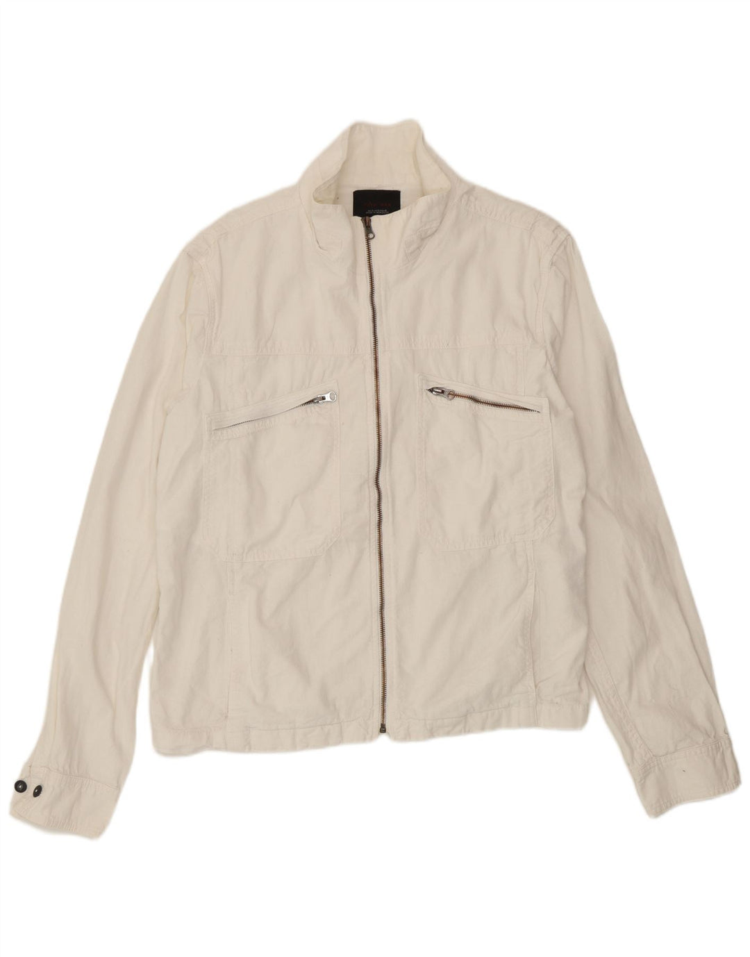 Jachetă pentru bărbați Zara UK 42 XL, poliester alb