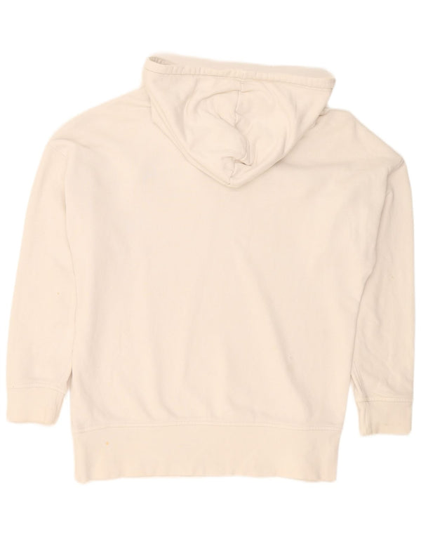 Pulover cu glugă grafic Adidas pentru femei UK 12 Medium White Colorblock