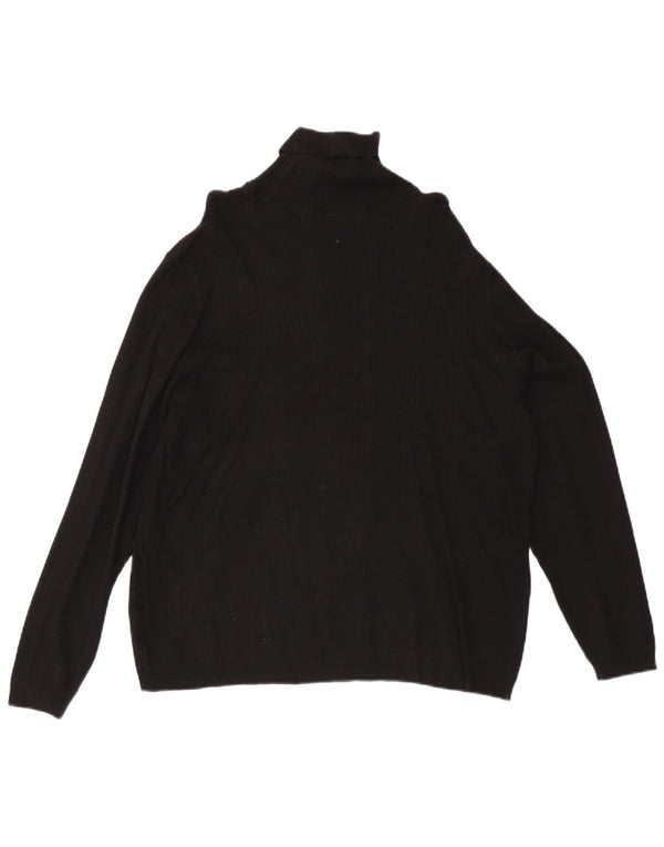 Pulover pentru femei Marks & Spencer cu gât rulat, UK 22 3XL, viscoză neagră