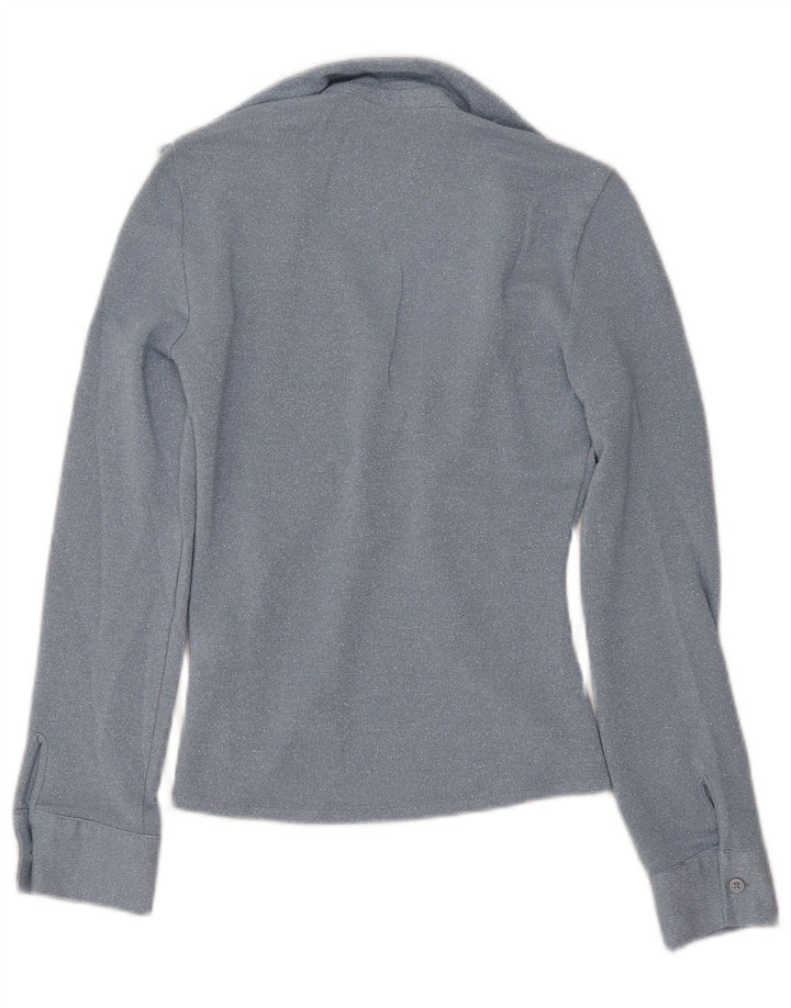 Bluză cu mânecă lungă pentru femei ZARA UK 6 XS Blue Viscose