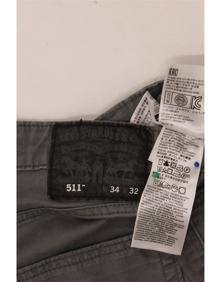 Pantaloni chino 511 slim pentru bărbați LEVI'S, L34 L32, bumbac gri