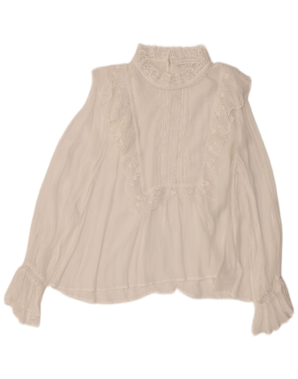 Bluză cu mânecă lungă pentru femei Eri + Ali Top UK 14 Medium White Viscose