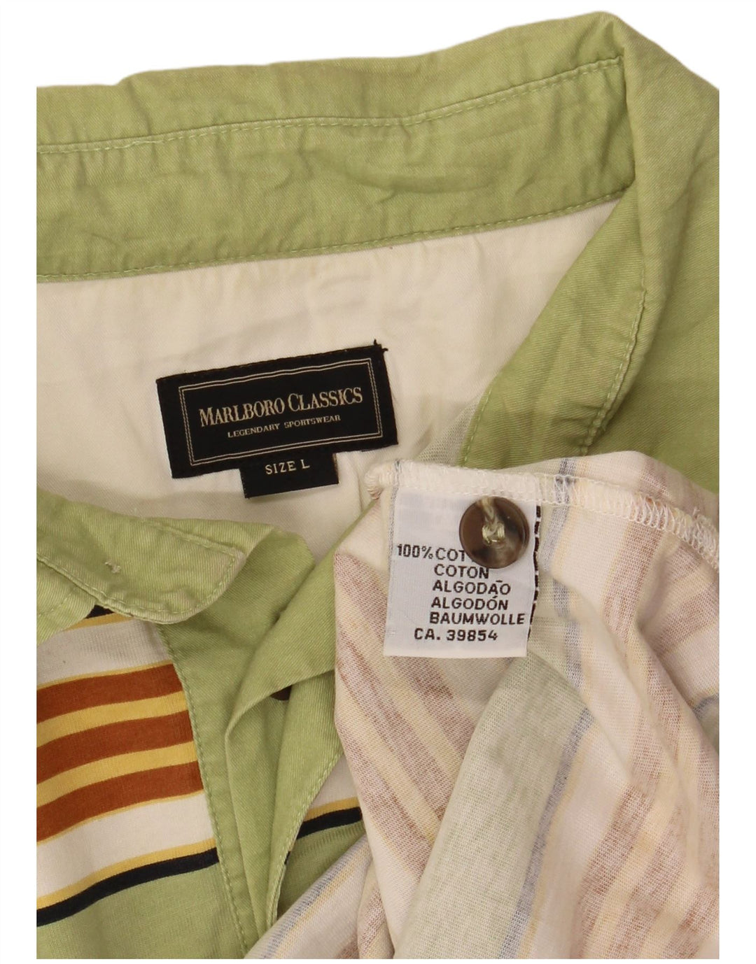 Tricou polo Rugby Marlboro Classics pentru bărbați, bumbac cu dungi verzi mari