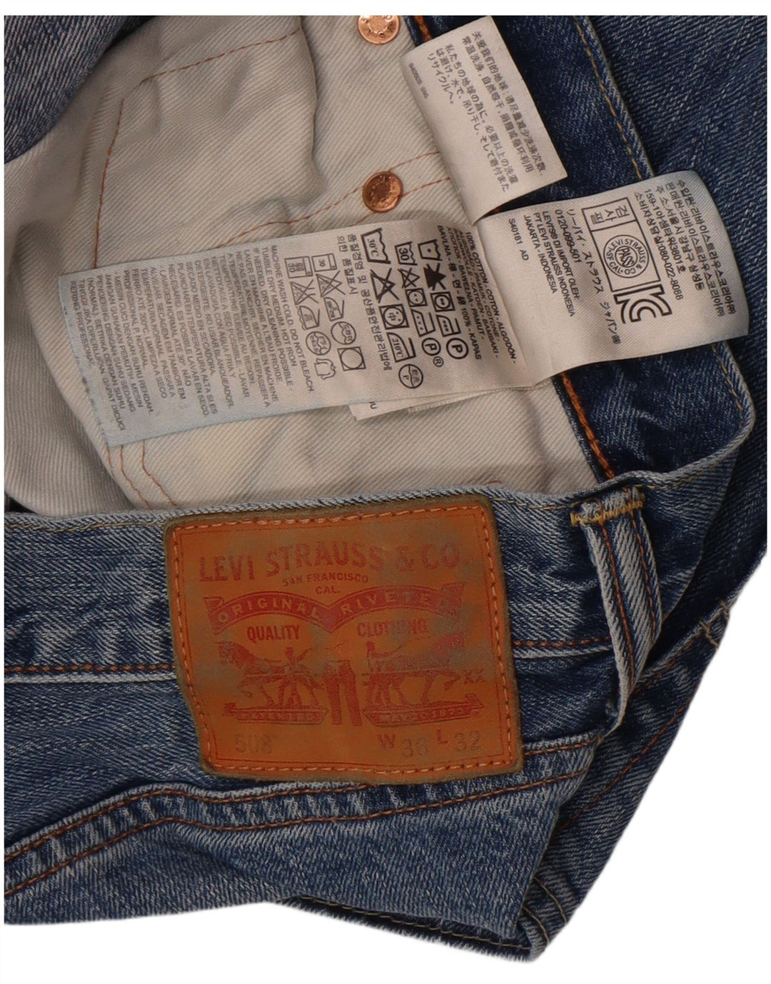 Blugi conici pentru bărbați Levi's 508 W36 L32 Bumbac albastru