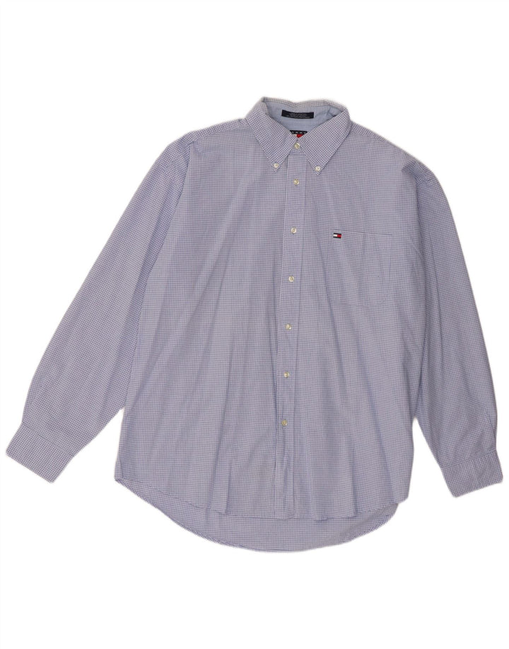 Cămașă pentru bărbați Tommy Hilfiger XL, bumbac cu carouri albastre