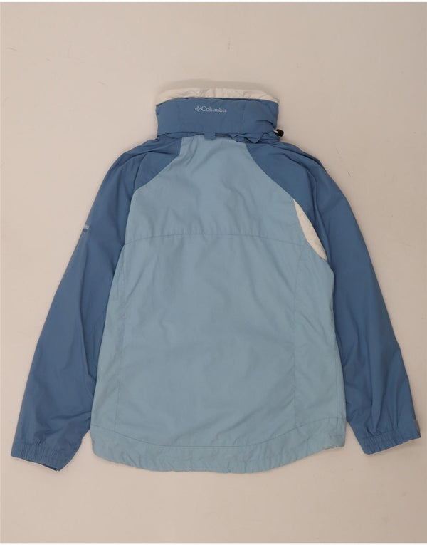 Jachetă de ploaie supradimensionată cu glugă Columbia pentru femei UK 10 Small Blue Colorblock