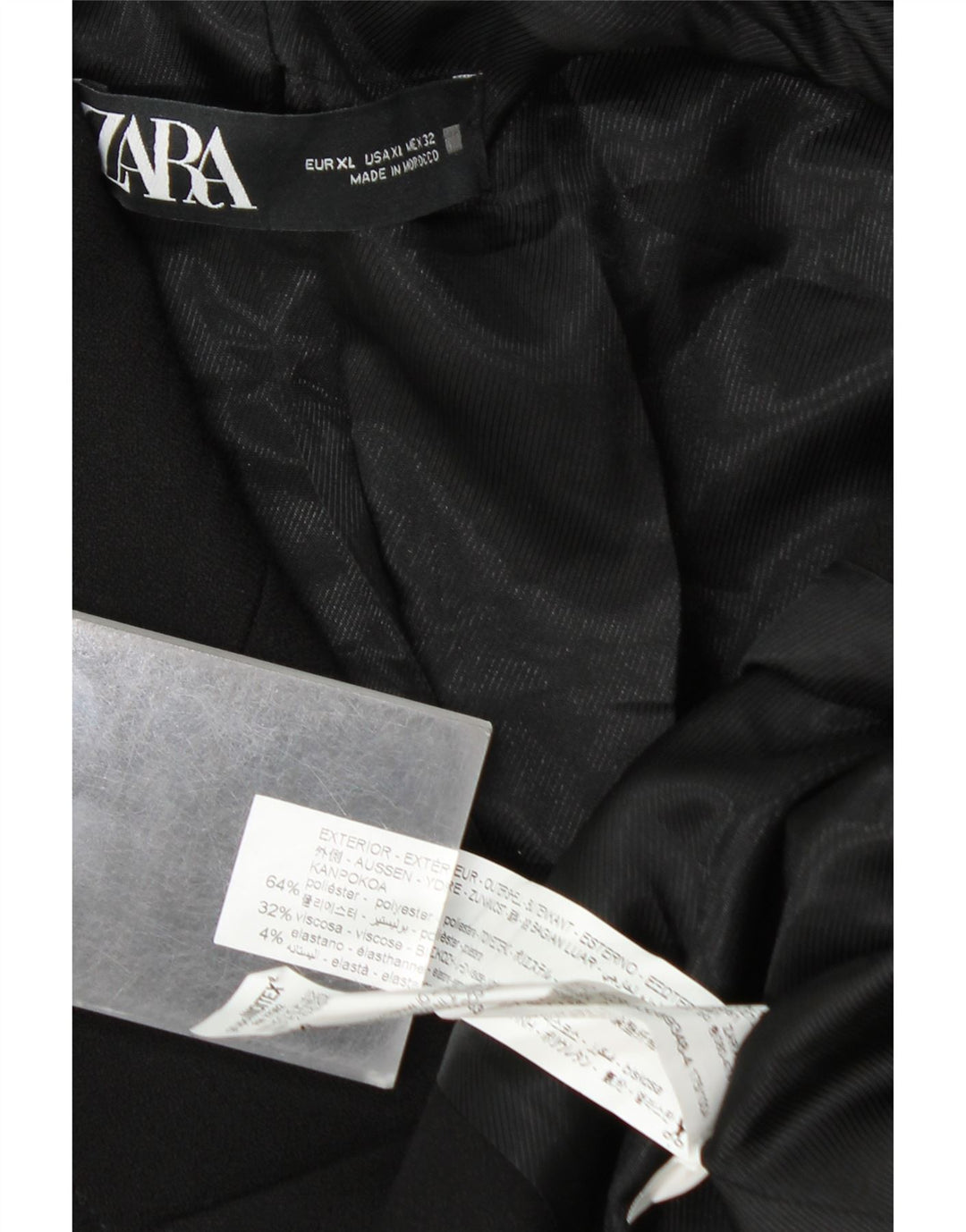 Jachetă pentru femei ZARA cu două pieptări, UK 18 XL, poliester negru