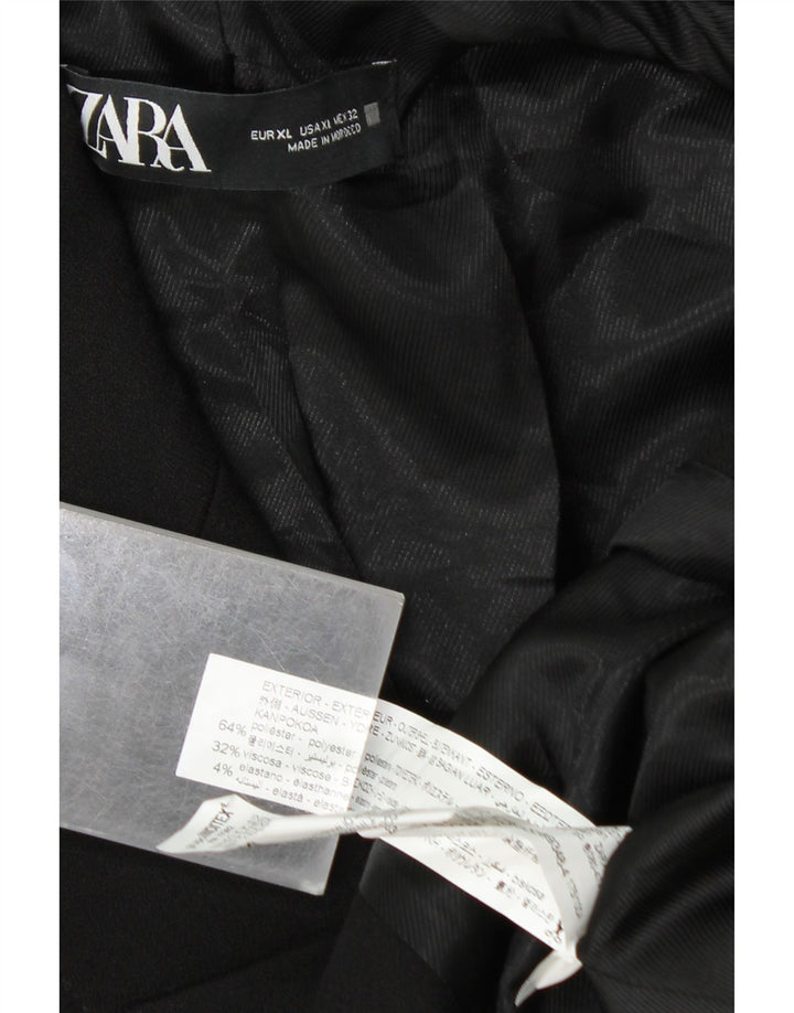 Jachetă pentru femei ZARA cu două pieptări, UK 18 XL, poliester negru