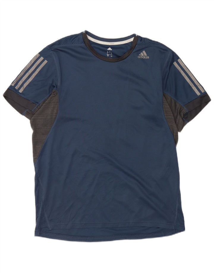 Tricou Adidas Climacool pentru bărbați Top mare bleumarin cu dungi din poliester