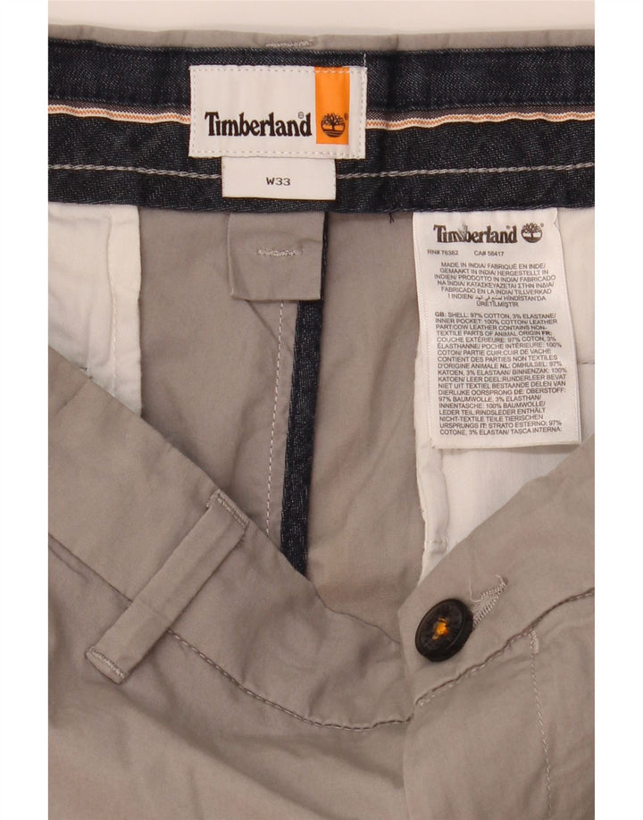 Pantaloni scurți chino pentru bărbați TIMBERLAND W33, bumbac gri mediu