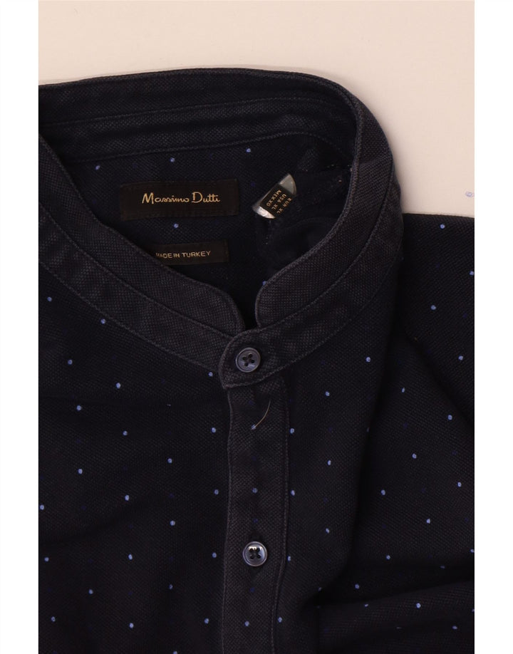 Cămașă polo Massimo Dutti pentru bărbați XL bleumarin cu pete