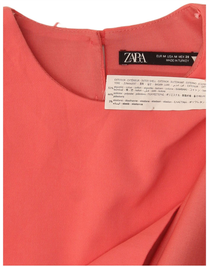 Crop top fără mâneci pentru femei Zara UK 12, bumbac roz mediu
