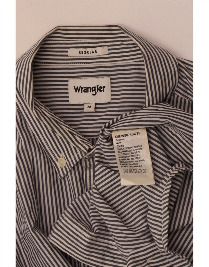 Cămașă Wrangler pentru bărbați, cu tăiere obișnuită, din bumbac cu dungi gri medii