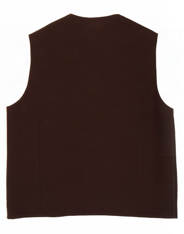 Pulover cardigan fără mâneci pentru bărbați Marks & Spencer, XL, maro, lână