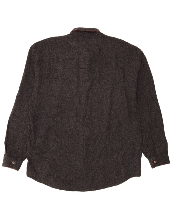 Cămașă de flanel vintage pentru bărbați, bumbac negru mare