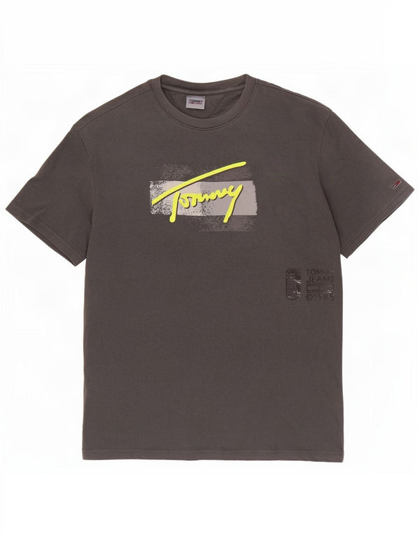 Tricou grafic Tommy Hilfiger pentru bărbați Top mare bumbac gri