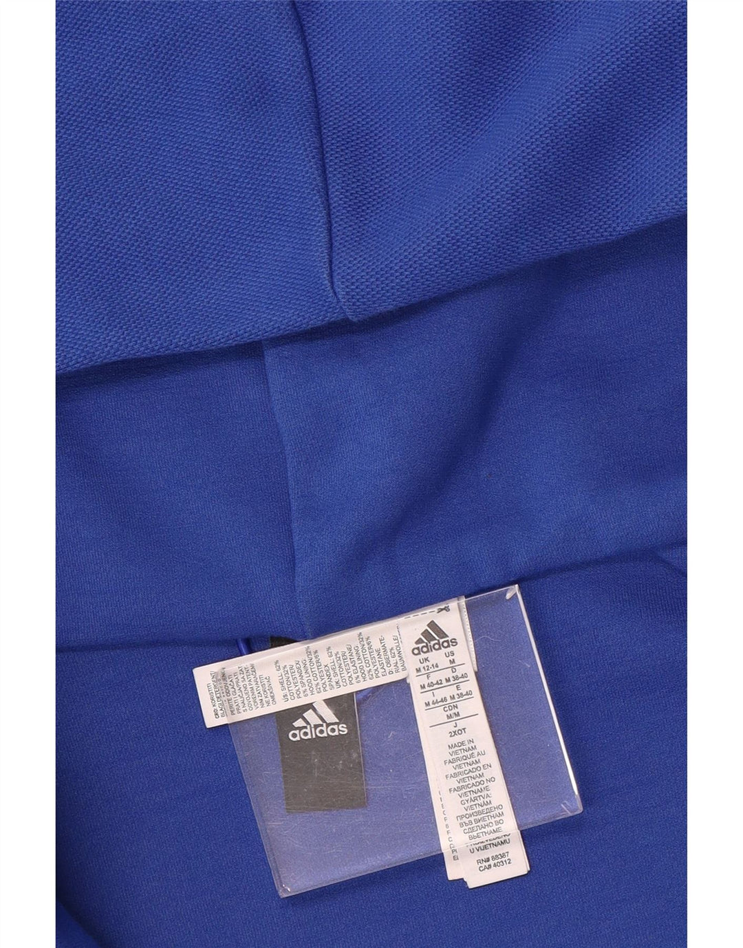 Pulover ADIDAS pentru damă, cu grafică, cu fermoar, bumbac albastru mediu UK 12/14