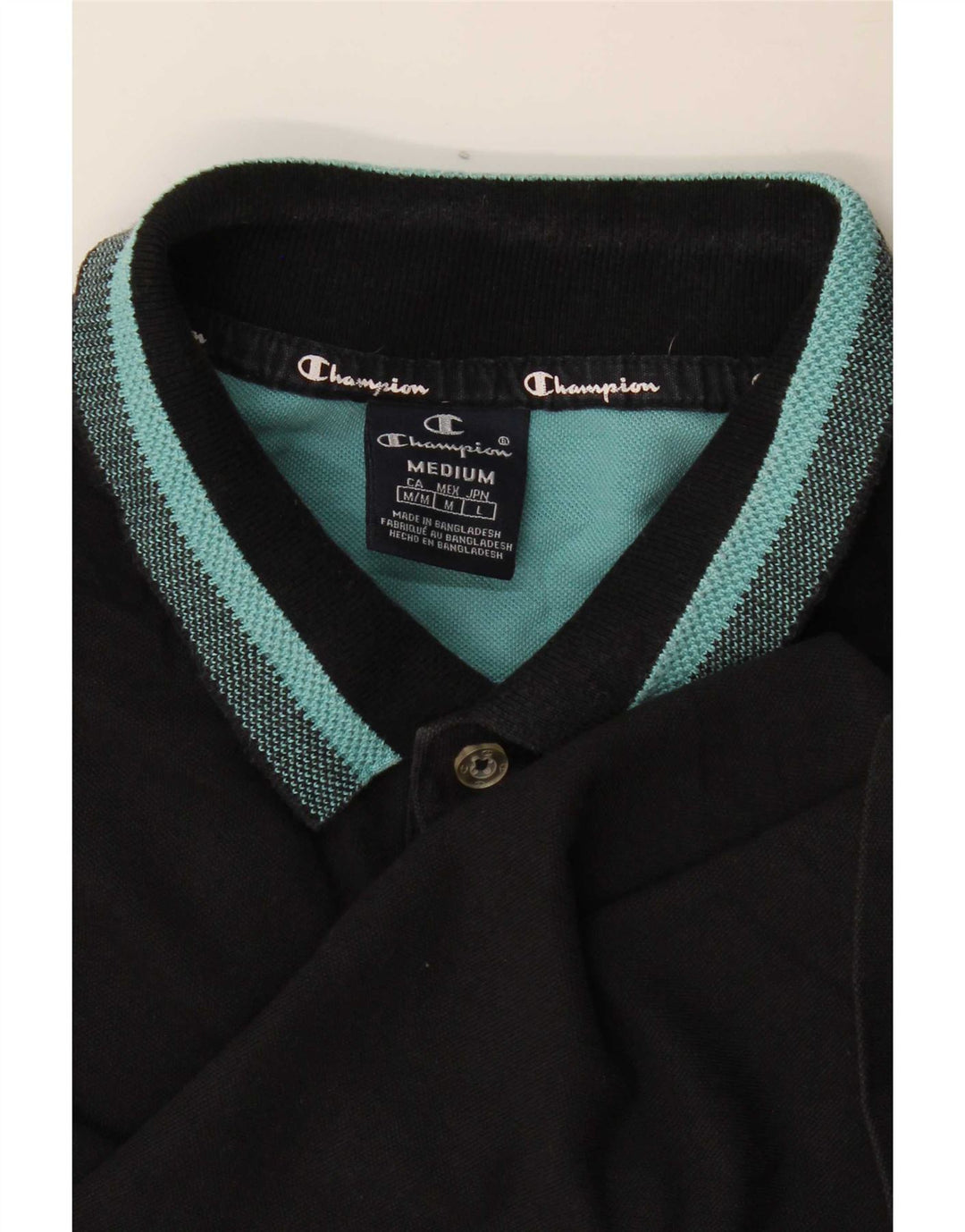 Tricou polo Champion pentru bărbați, mediu negru, cu dungi