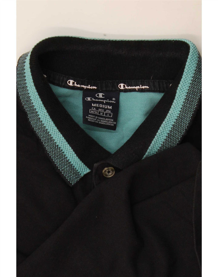 Tricou polo Champion pentru bărbați, mediu negru, cu dungi