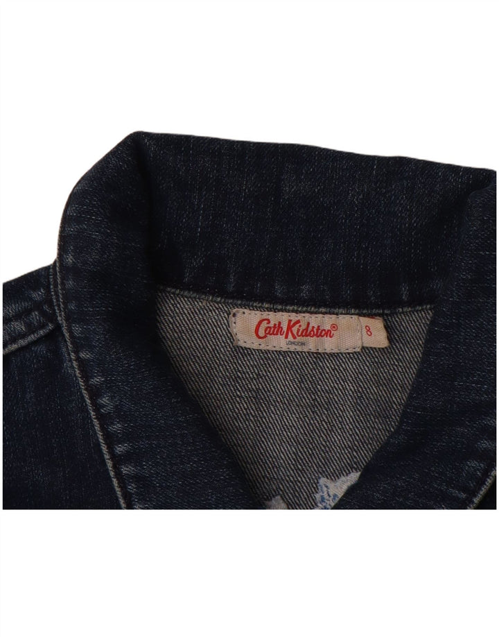Jachetă de blugi pentru femei Cath Kidston UK 8 mic, albastru, bumbac floral