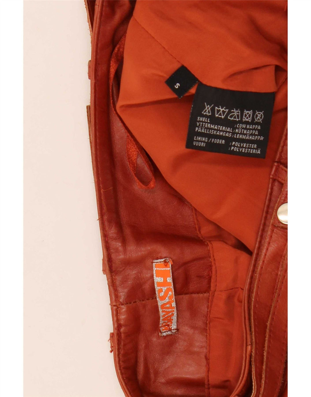 Pantaloni vintage din piele bootcut pentru femei Mici W27 L31 maro