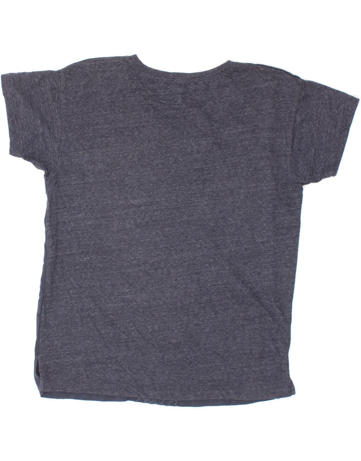 J. CREW Womens T-Shirt Top UK 10 Small Navy Blue Polyester Vintage J. Crew and Second-Hand J. Crew from Messina Hembry 