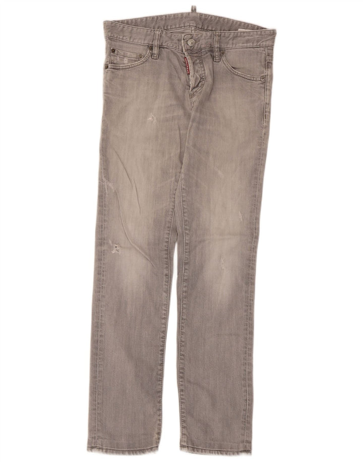 Dsquared2 Blugi subțiri învechiți pentru femei IT 46 Large W32 L30 Bumbac gri