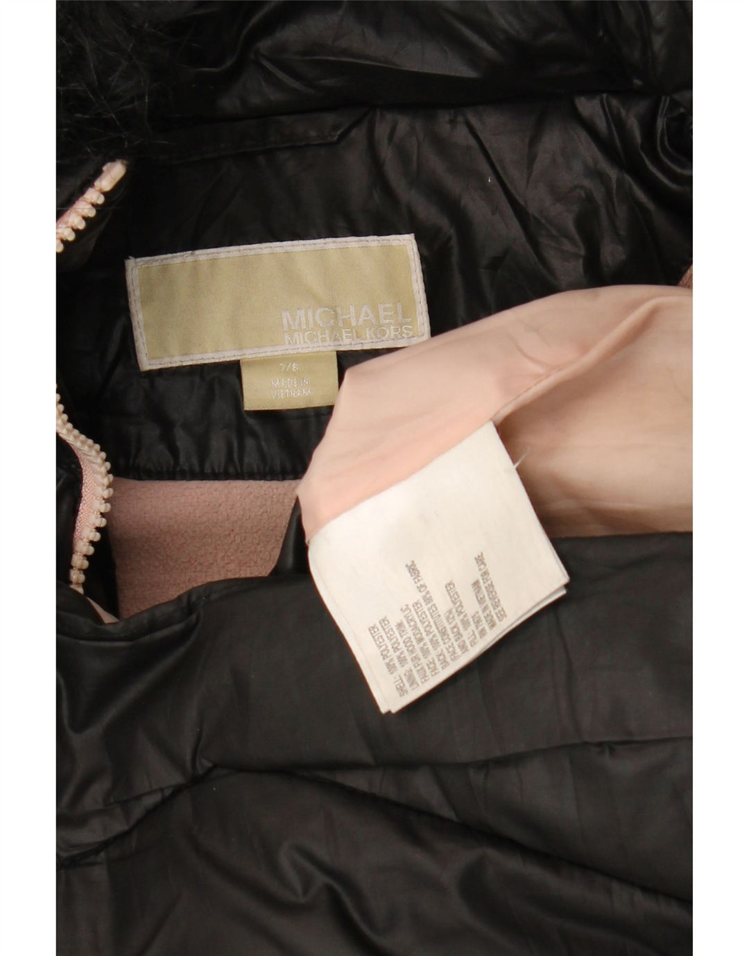 Jachetă căptușită cu glugă MICHAEL KORS pentru fete 7-8 ani poliester negru