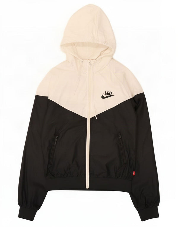 Jachetă de top pentru trening cu glugă Nike pentru femei UK 14, mare, alb, bloc de culoare