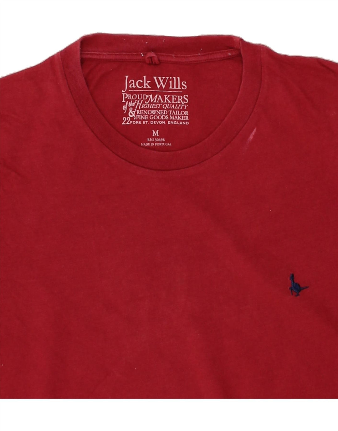 JACK WILLS Mens T-Shirt Top Medium Red Cotton Vintage Jack Wills and Second-Hand Jack Wills from Messina Hembry 