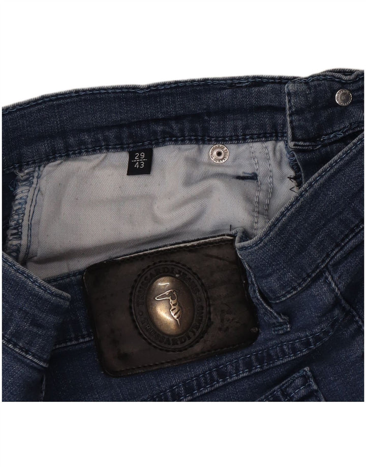 Blugi conici pentru femei Trussardi IT 43 Medium W29 L28 Albastru