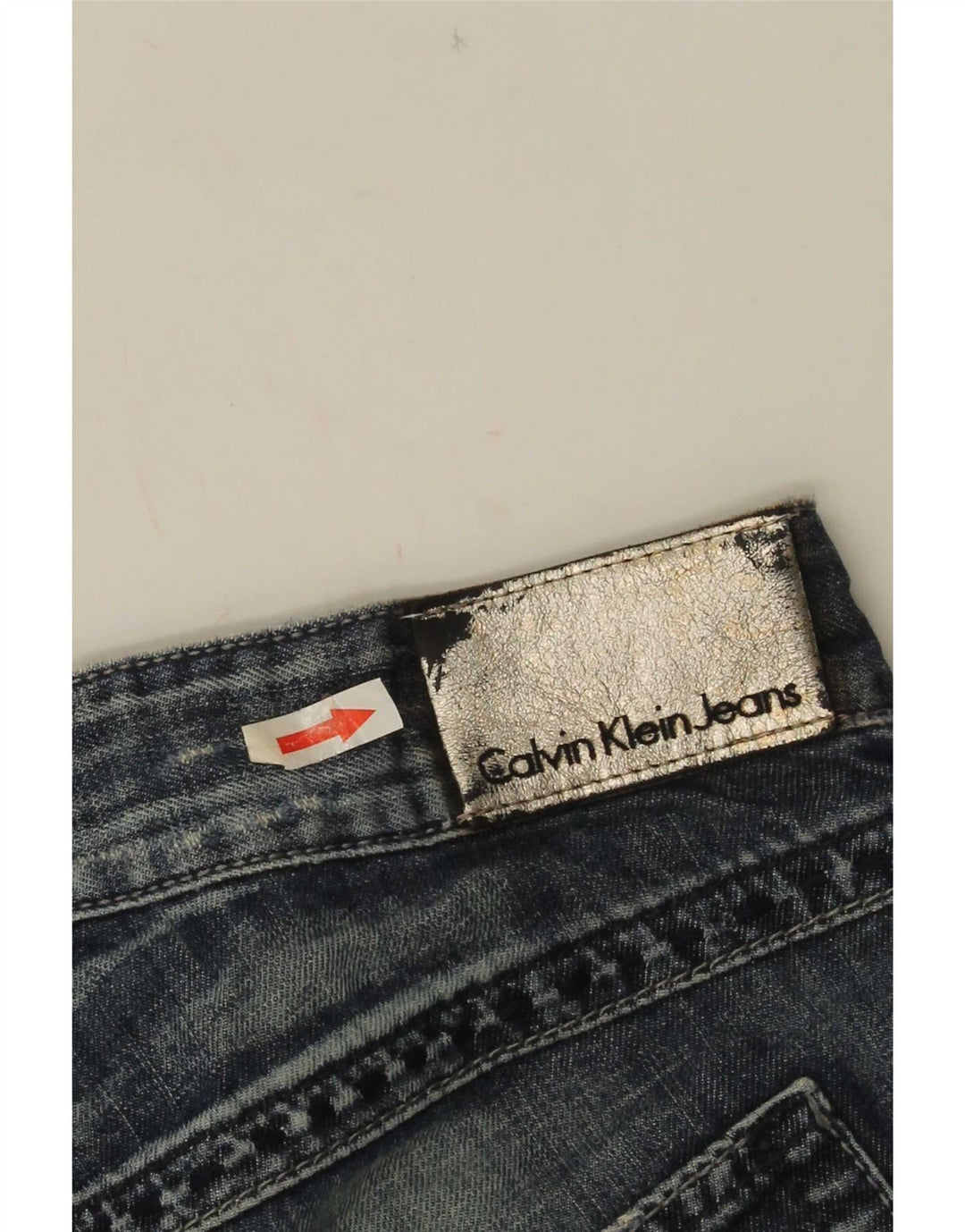 Pantaloni scurți din denim Calvin Klein pentru femei W30, bumbac albastru mediu