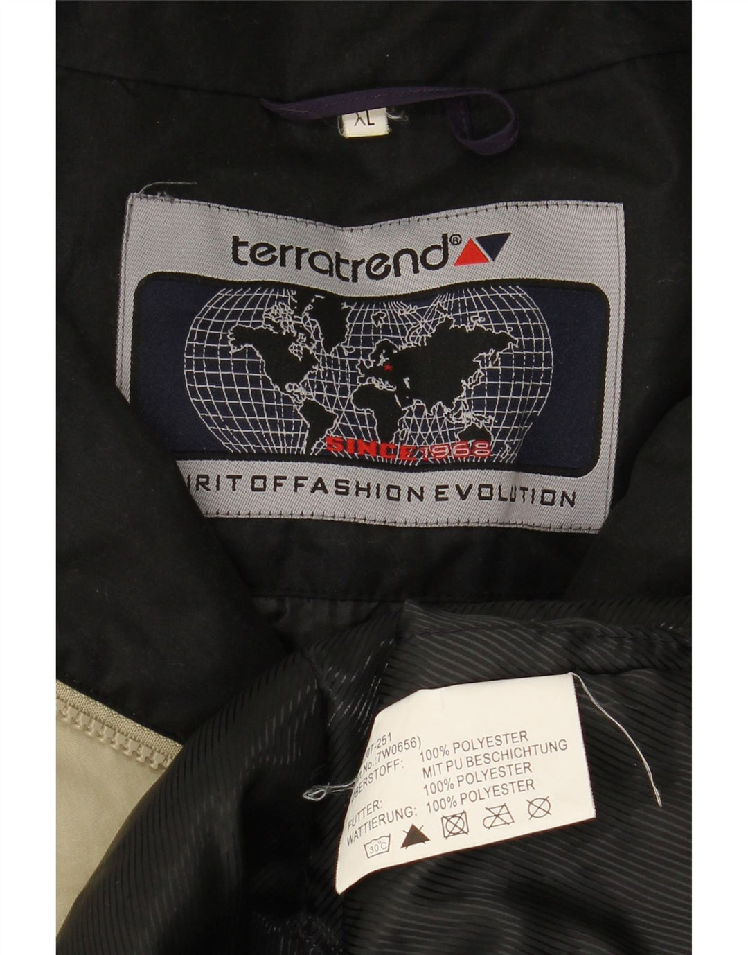 Jachetă de vânt pentru bărbați cu glugă VINTAGE UK 42 XL poliester bej