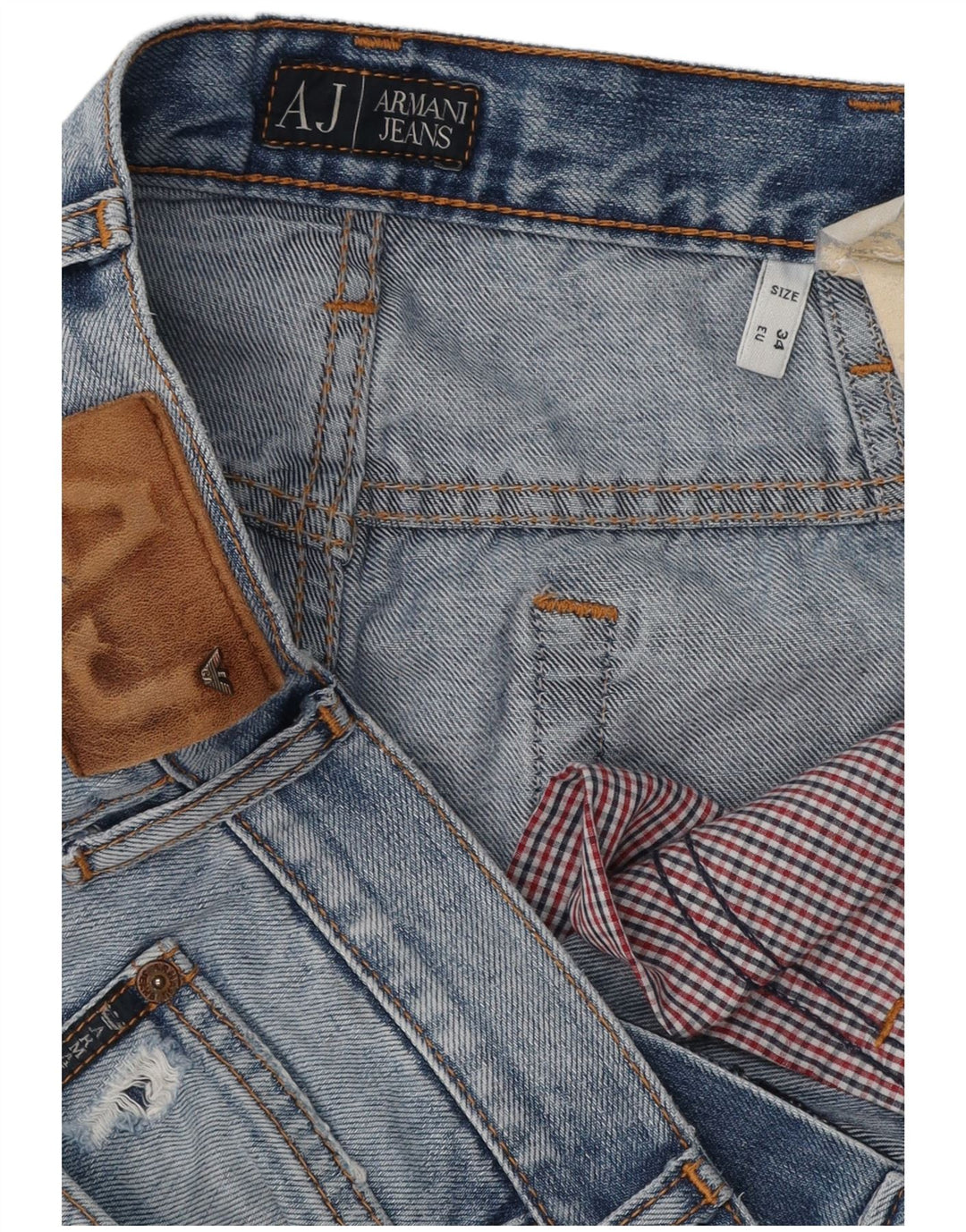 Blugi Drepți Bărbați ARMANI W34 L30 Albastru