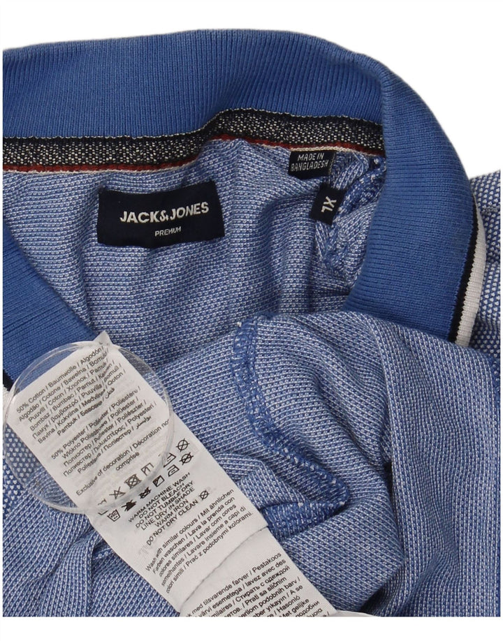 Tricou polo Jack & Jones pentru bărbați, XL, bumbac, albastru