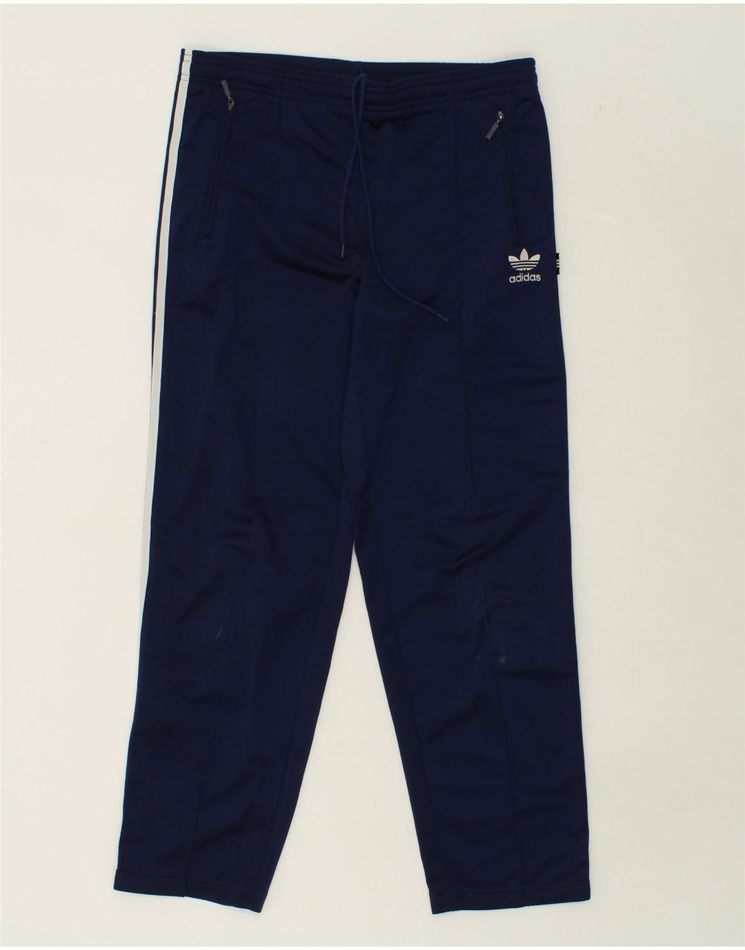 ADIDAS Boys Tracksuit Trousers 13-14 Years Navy Blue Polyester Vintage Adidas and Second-Hand Adidas from Messina Hembry 