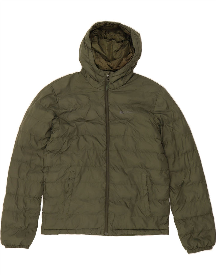MOUNTAIN WAREHOUSE Mens Hooded Padded Jacket UK 36 Small Green Polyester Vintage Mountain Warehouse and Second-Hand Mountain Warehouse from Messina Hembry 