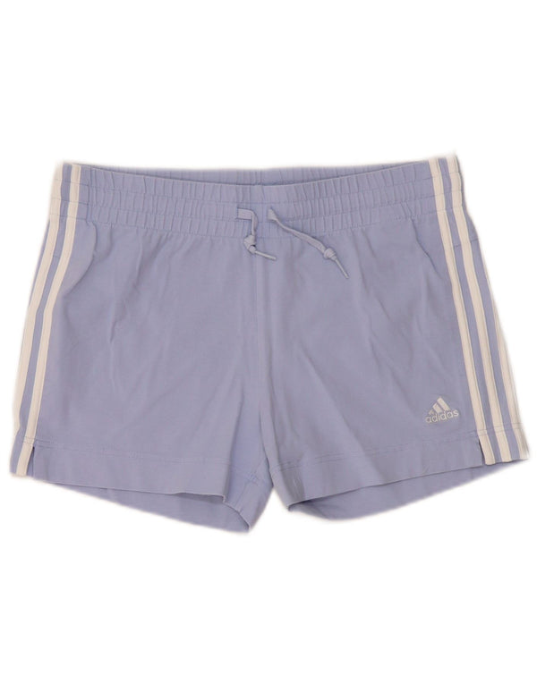 Pantaloni scurți sport Adidas pentru femei UK 12/14, bumbac albastru mediu