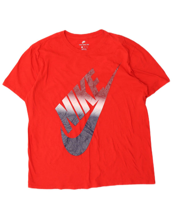 Tricou grafic Nike pentru bărbați, cu croială atletică, top XL bumbac roșu