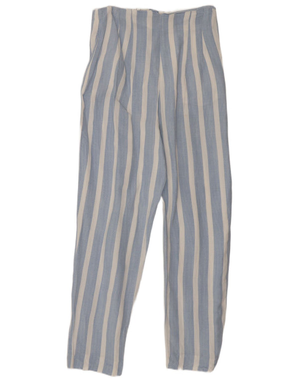 Pantaloni tăiați slim fit cu talie înaltă Zara XS W24 L26 cu dungi albastre