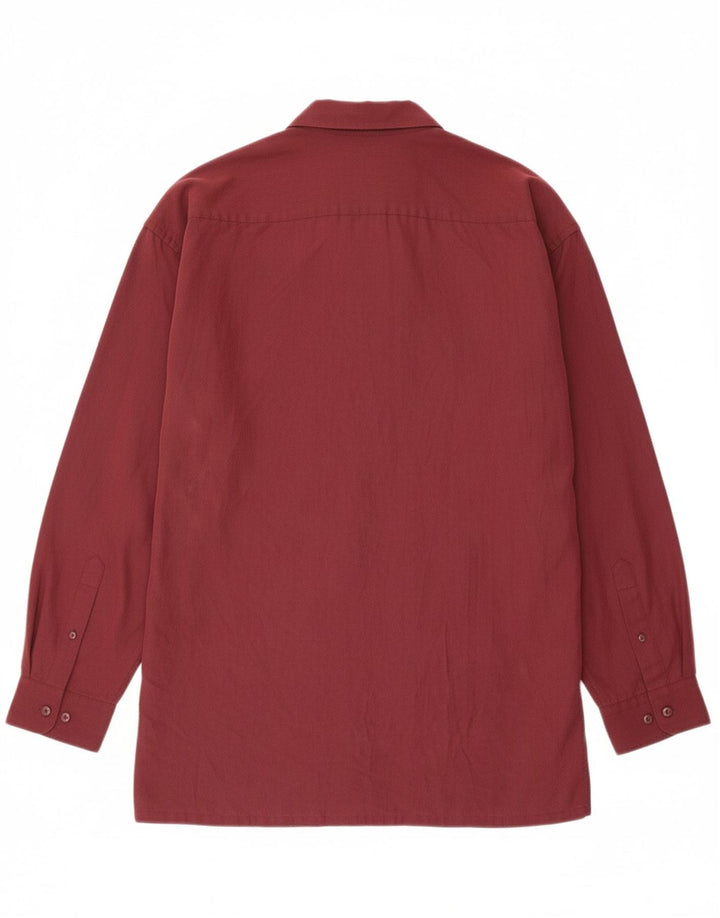 PIERRE CARDIN Mens Shirt 2XL Maroon Rayon Vintage Pierre Cardin and Second-Hand Pierre Cardin from Messina Hembry 