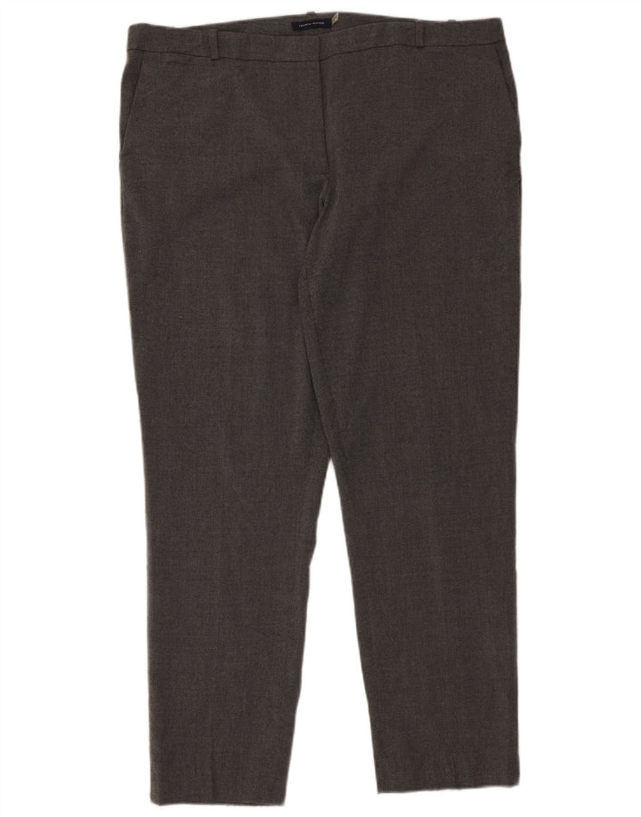 Pantaloni chino subțiri pentru femei Tommy Hilfiger US 14 XL W38 L30 poliester gri