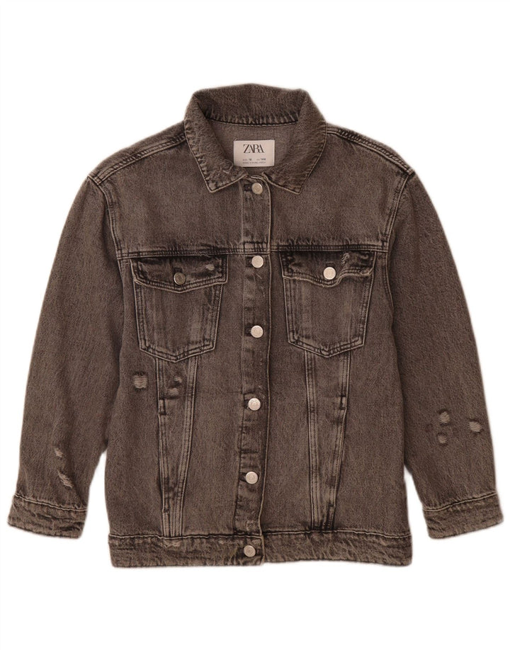 Jachetă Zara Fete Denim 9-10 Ani Gri